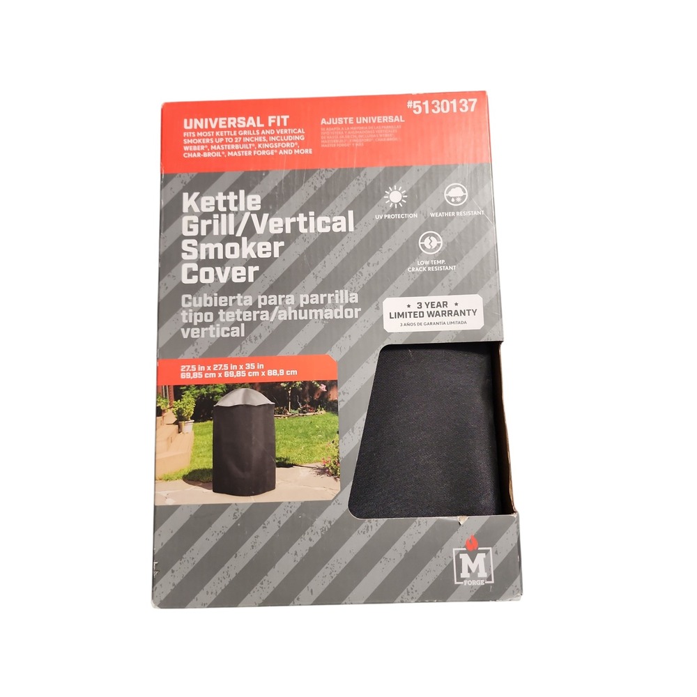 Master Forge‎ Kettle Grill Vertical Smoker Cover Black Universal Fit 5130137